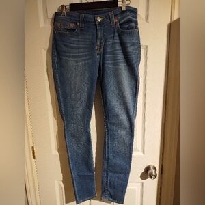 True Religion Slim Skinny Jeans in Classic Blue Denim